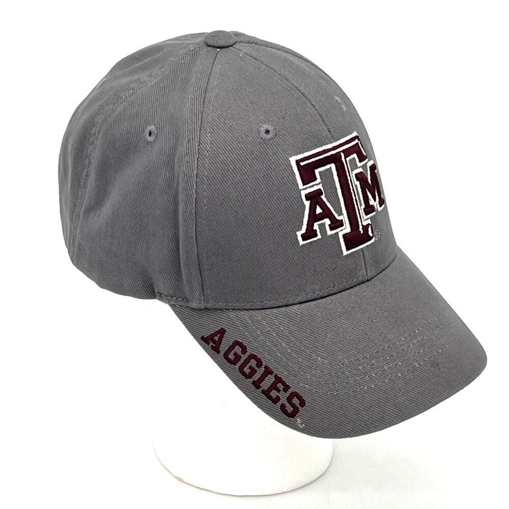 Texas A&M Aggies Embroidered Gray Baseball Cap By Russell Adjustable Strap OSFM - Picture 1 of 16